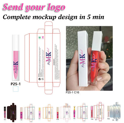 10pcs Custom Logo Waterproof Vegan Glitter Lip - plumping  Lip Gloss